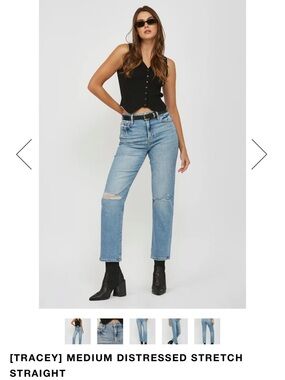 Hidden Jeans Medium Distressed Stretch Straight Jeans